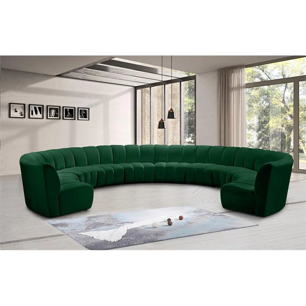 Green Velvet Modular Sectional T42566