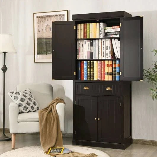 Freestanding Kitchen Cabinet with Adjustable Shelves J53794