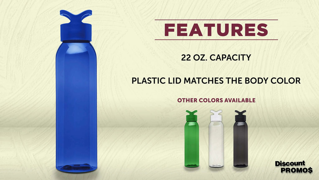 Blue 22 Oz. Tritan Plastic Water Bottles Set of 10 K3464