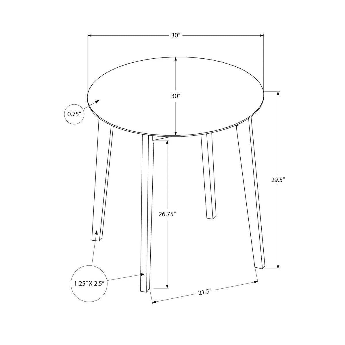 Round Wood Dining Table G9124