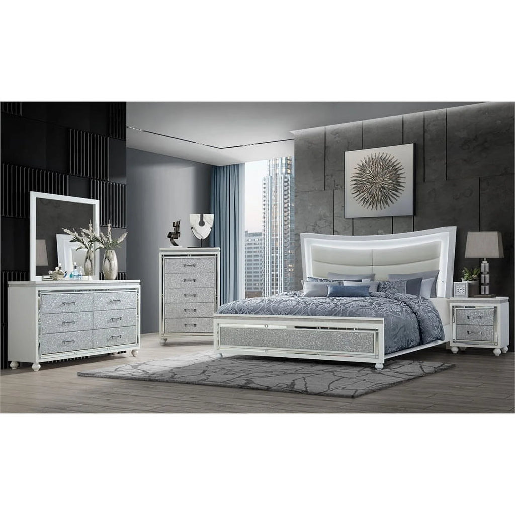 White King Bed with Led Lighting H468767