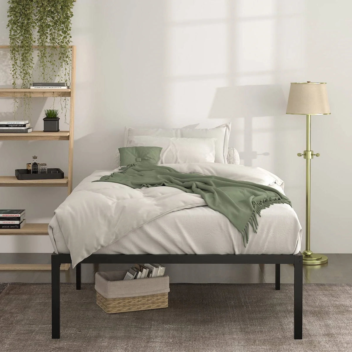 18-inch High Metal Platform Bed Frame with Under-bed Storage Q3366