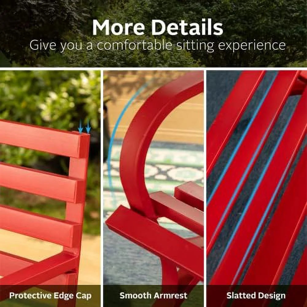 Outdoor Garden Patio Bench with Backrest and Armrest Black V81322