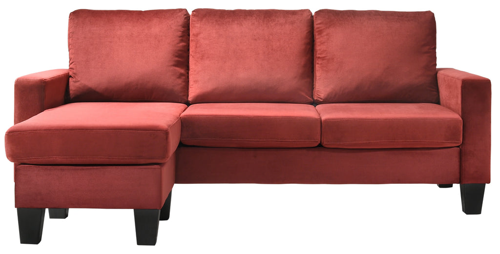 Burgundy Sofa Chaise N824