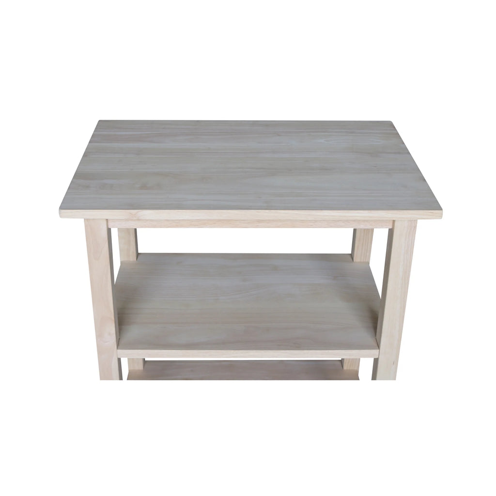 Unfinished Wood Microwave Kitchen Cart K302858