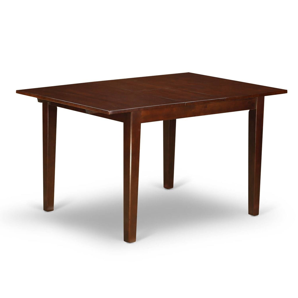 3PC Kitchen Table with Linen Brown Fabric Parson Chairs with Mahogany Chair Legs V15633