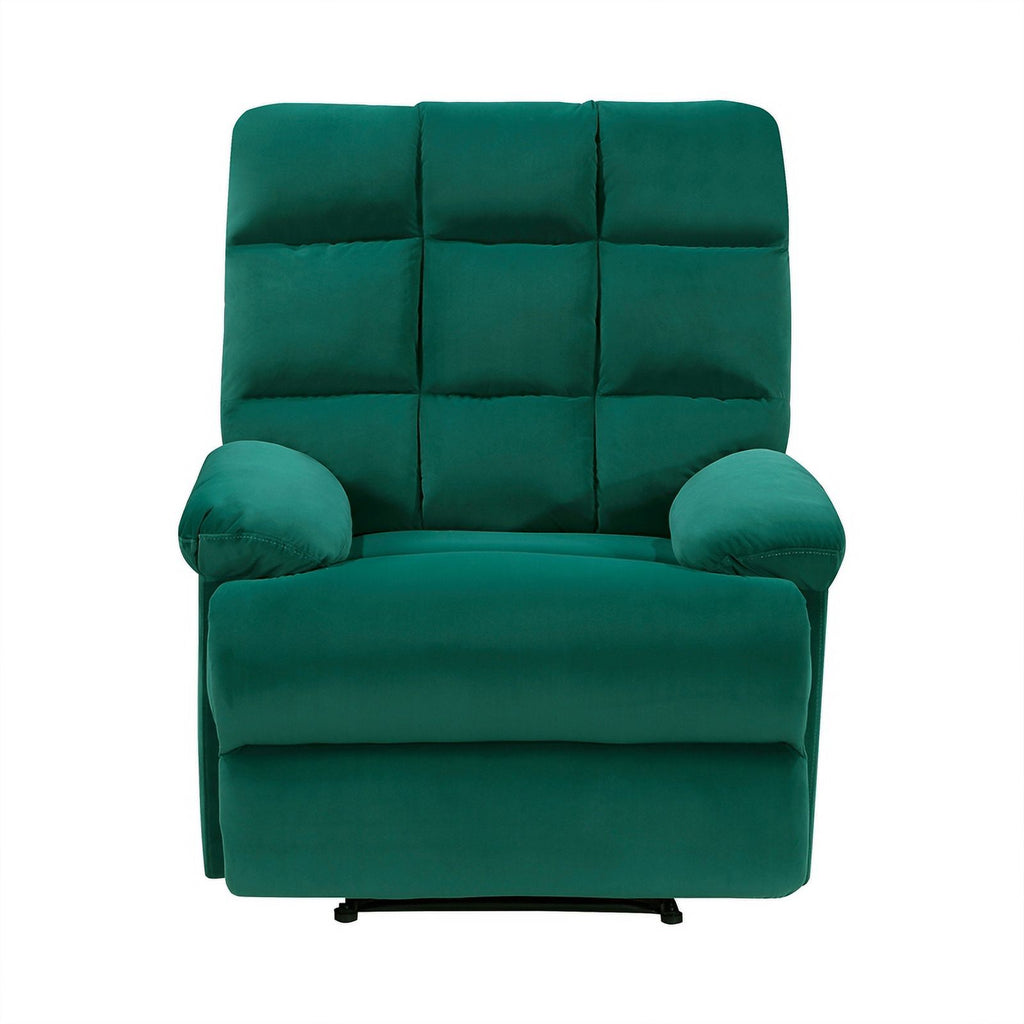 Green Velvet Manual Recliner A6747