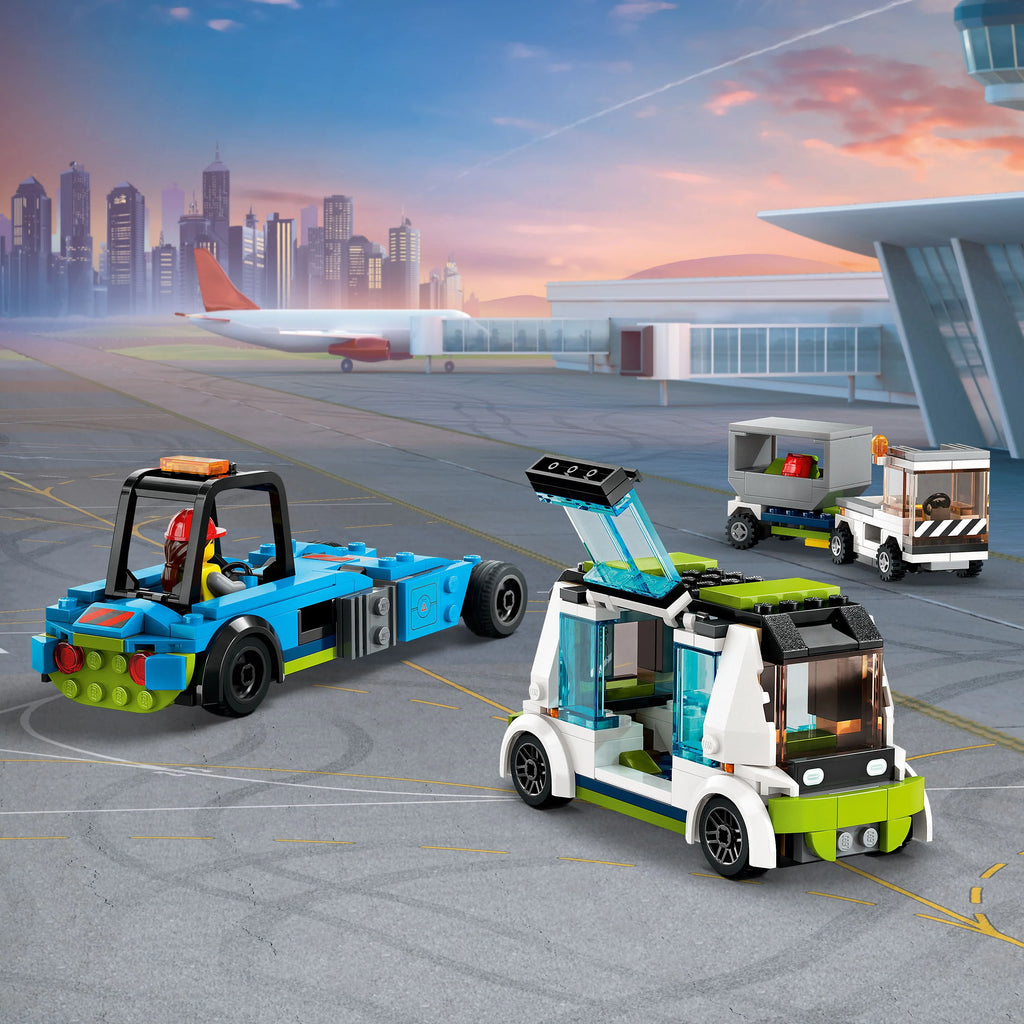 LEGO City Passenger Airplane Building Toy Set with Large Airplane, Passenger Bus, Luggage Truck, Container Loader, and 9 Minifigures C845