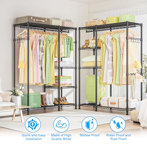 White Heavy Duty Freestanding Clothes Rack Z345394