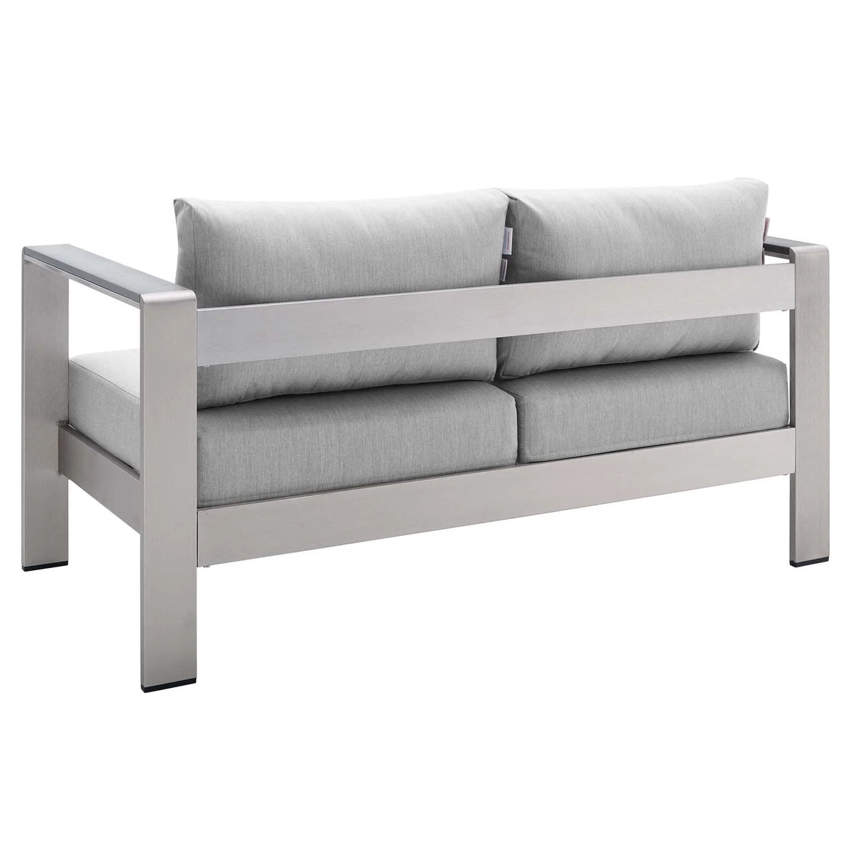 Silver Grey Modern Outdoor Sectional Sofa Chair Table Set W125