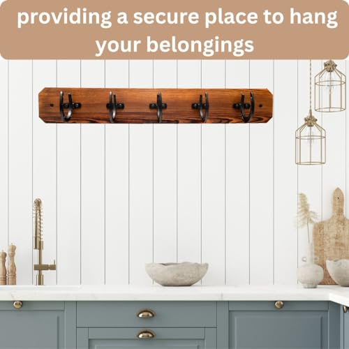 36.5" Wooden Wall Mounted Coat Rack with Hooks D766043