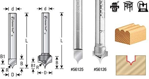 Carbide Tipped Roundover Cutting 19/64 Radius x 19/32 Dia x 1/2, Pack of 2 X129317