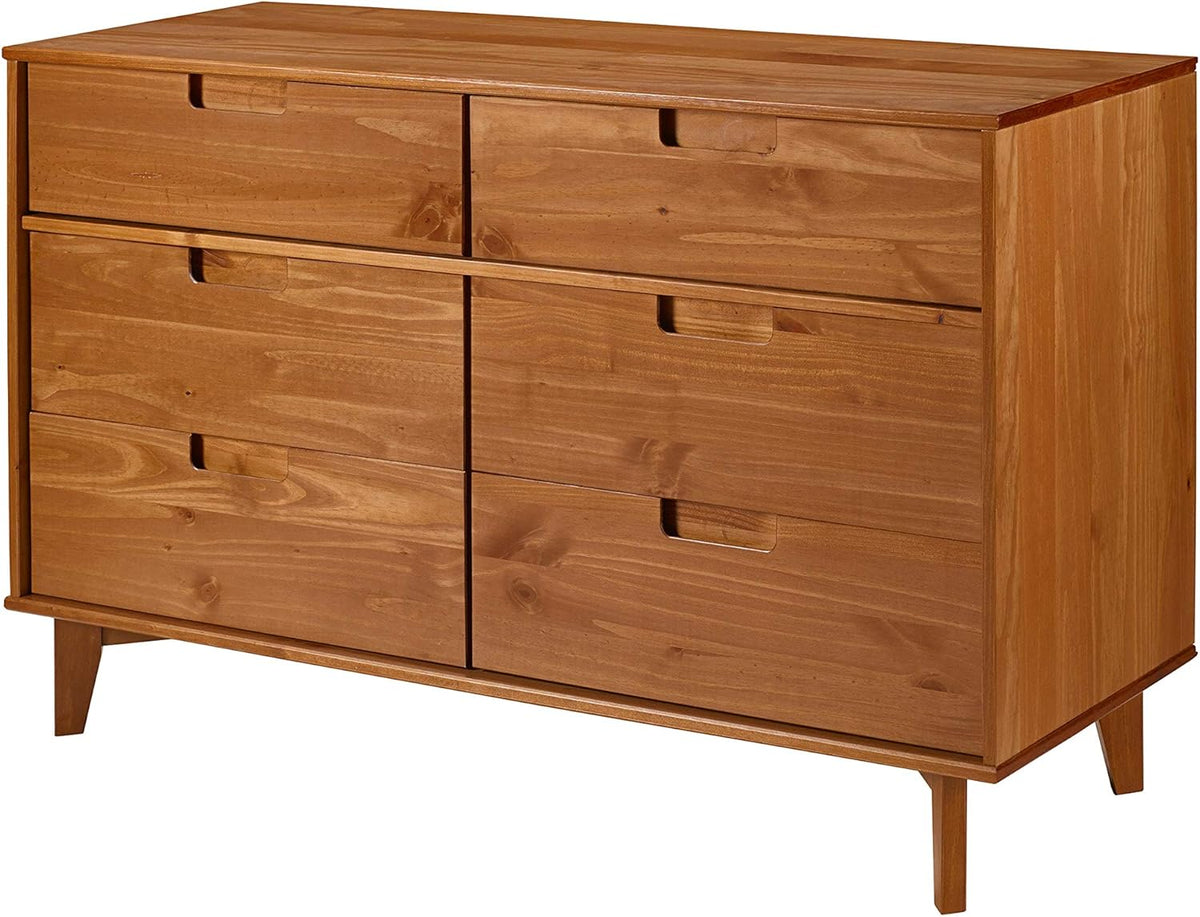 6 Drawer Caramel Wood Dresser K501
