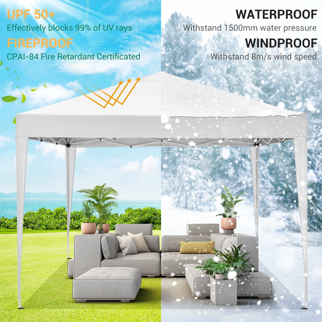 10'x 10' Pop up Canopy with 4 Removable Sidewalls & Carrying Bag, White M368422