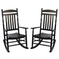 Set of 2 Black Oversized Wood Outdoor Rocking Chairs A900