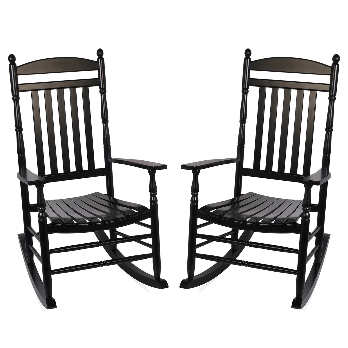 Set of 2 Black Oversized Wood Outdoor Rocking Chairs A900