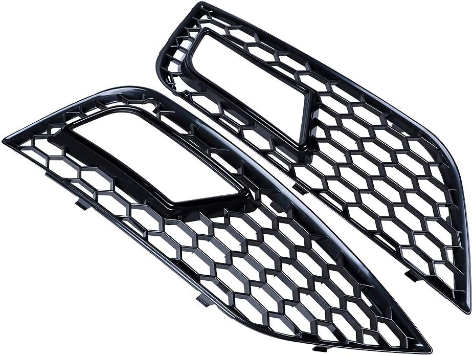 Glossy Front Bumper Fog Light Mesh Grille Pack of 2 F3160