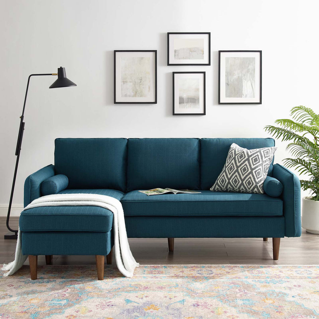 Navy Blue Fabric Sectional Sofa Set Z524752