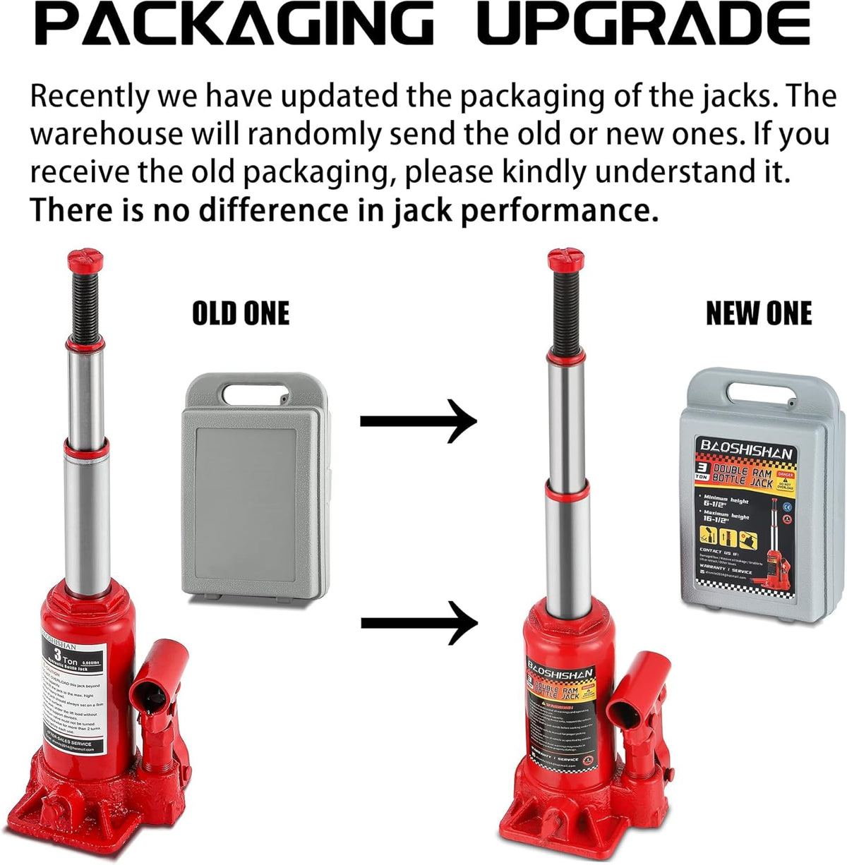 3 Ton Double Ram Bottle Jack with Carrying Case Pack of 2 Q49091