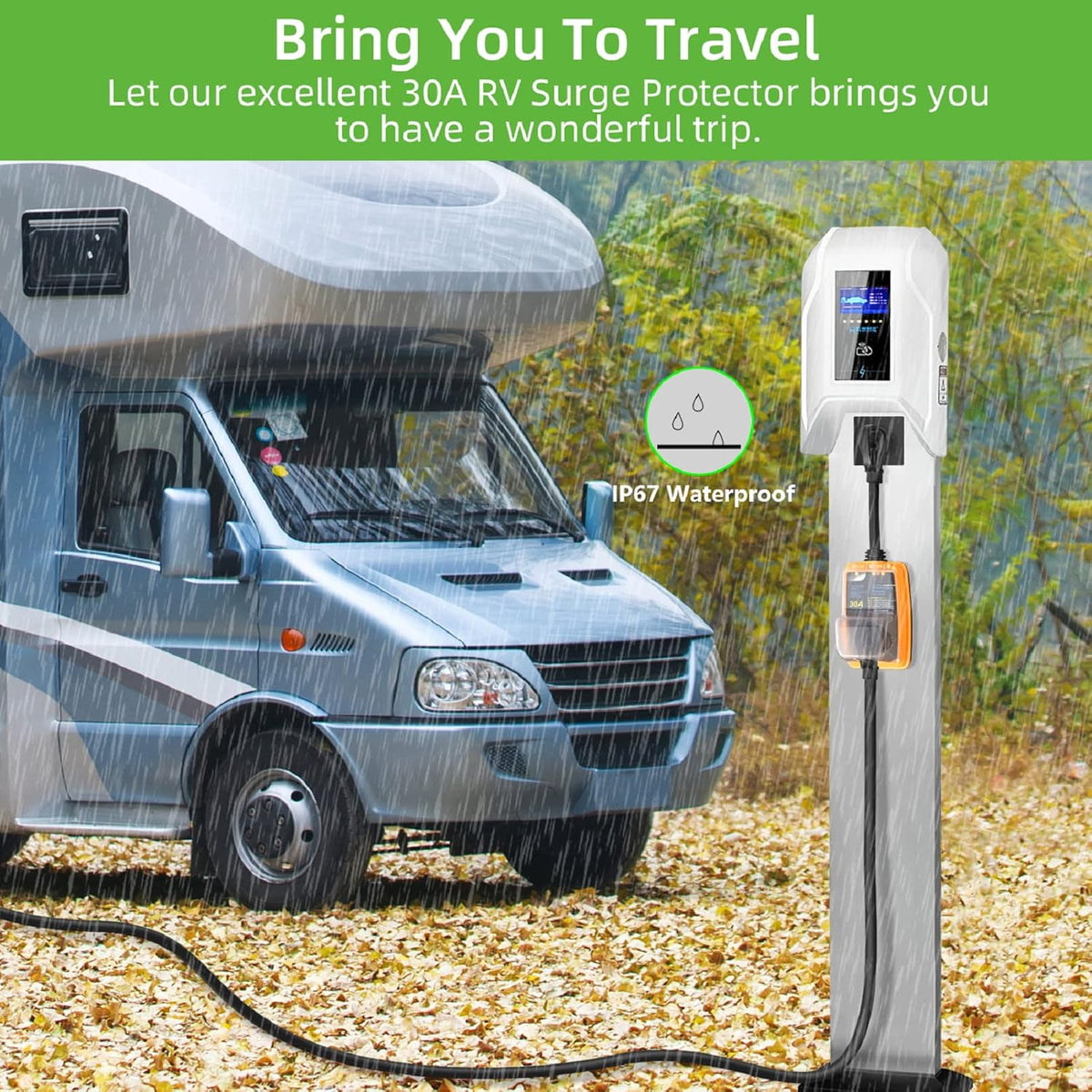 RV Surge Protector 30 Amp with Waterproof Cover, Circuit Analyzer F73121