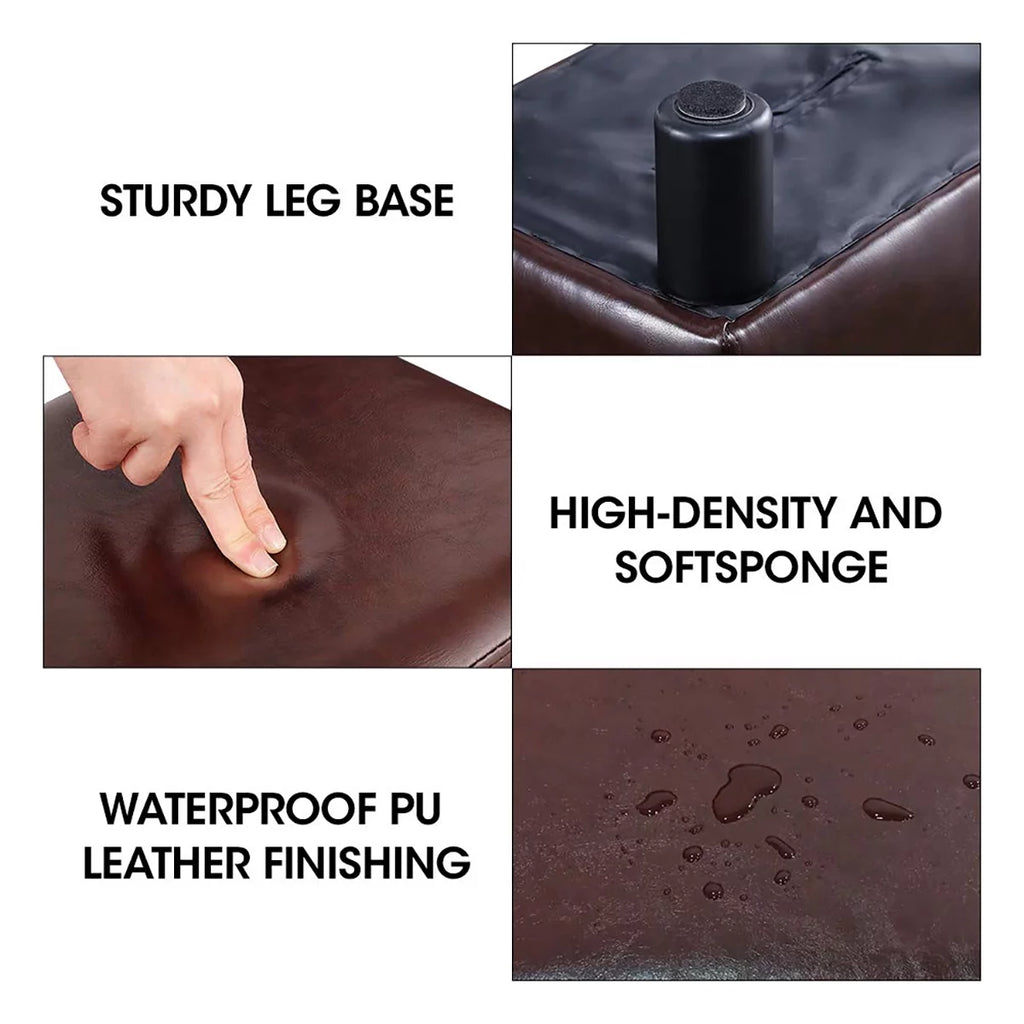 Brown Faux PU Leather Ottoman Footstool R3354
