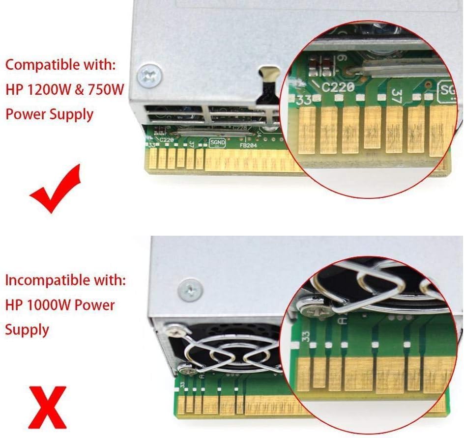 1200W/750W Server PSU Power Supply Unit with GPU Breakout Board Adapter and 12pcs 6-Pin PCIe to (6+2Pin) PCIe Cables W67084
