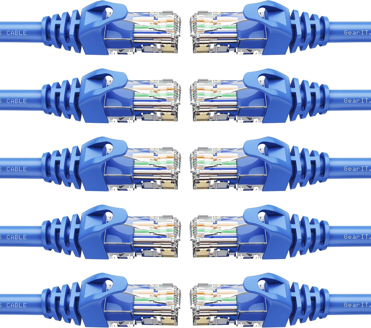 50-Pack Cat6 Patch Cable 0.5 Foot Blue Ethernet Cable U96978