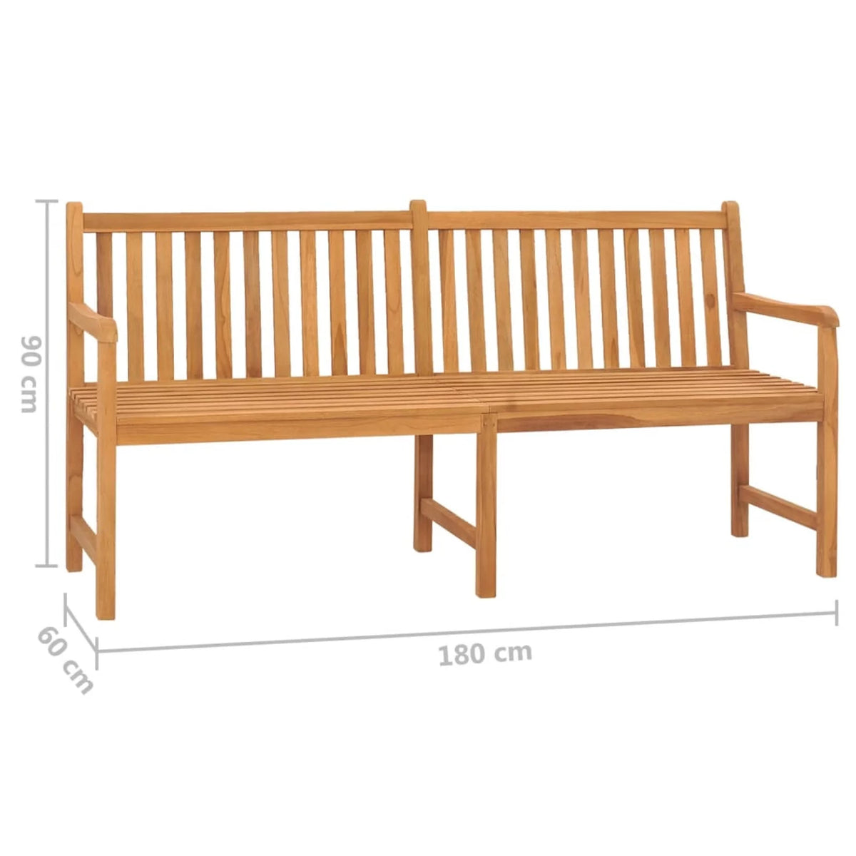 70.9" Solid Teak Wood Patio Bench A283