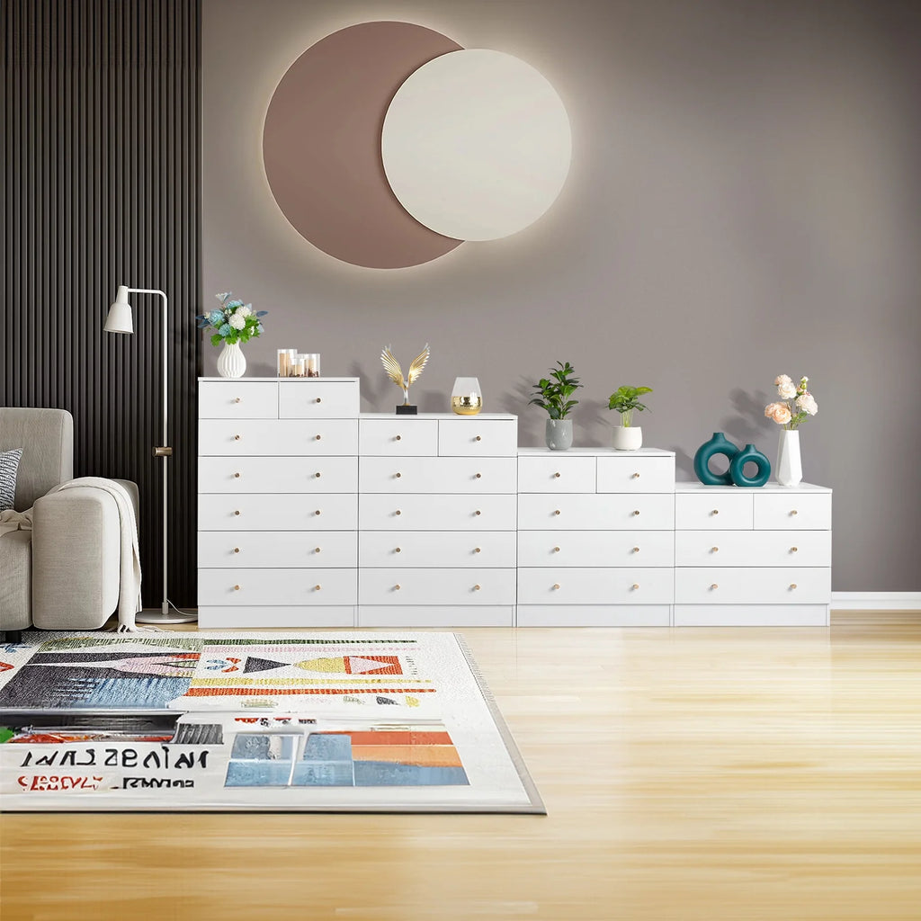 Black 6 Drawer Wood Dresser E715