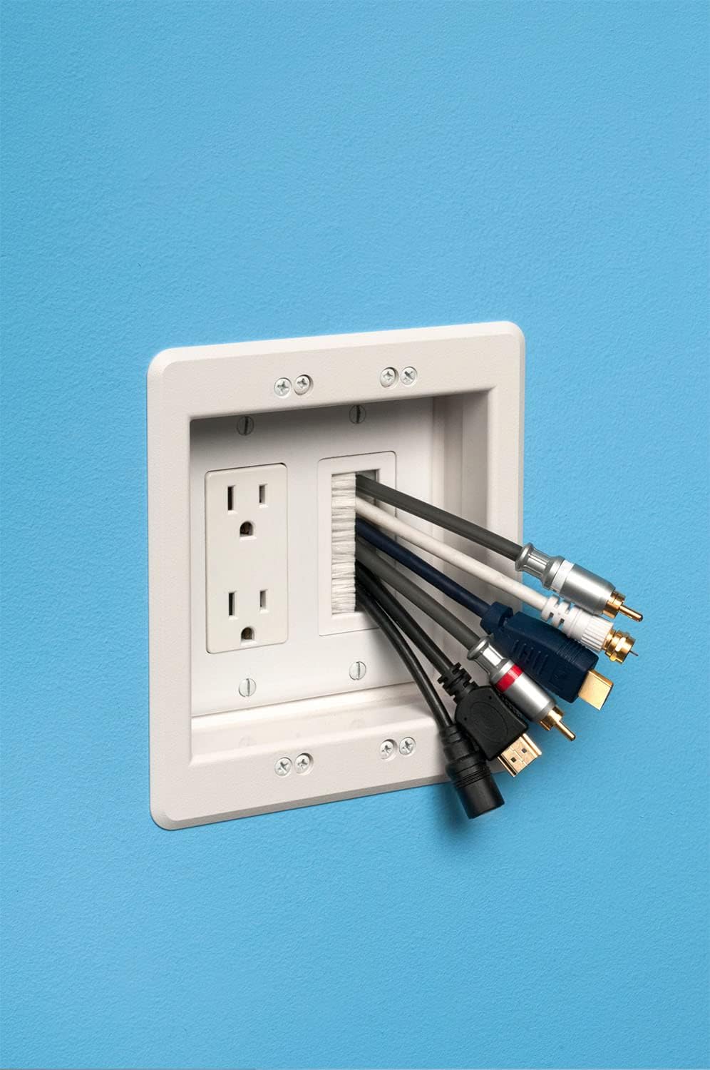 Non-Metallic Plastic Recessed TV Box Kit, 2 Gangs X28955