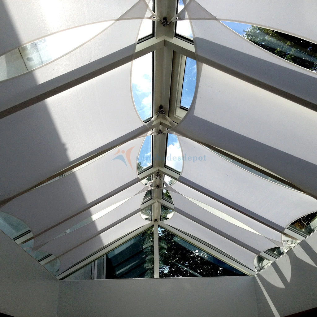 16 FT x 23 FT Light Grey Waterproof Knitted Shade Sail Curved Edge I618