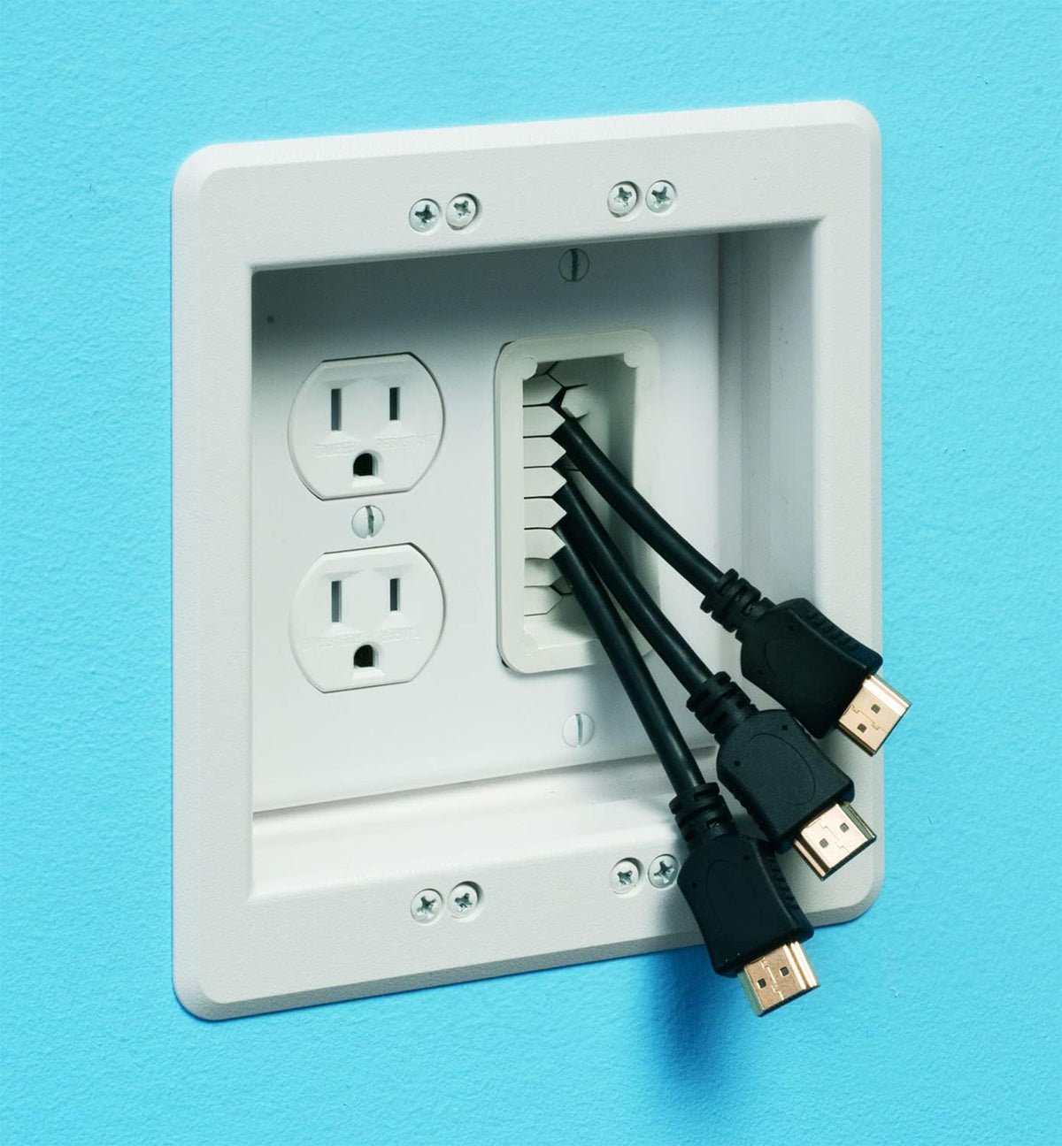 Non-Metallic Plastic Recessed TV Box Kit, 2 Gangs X28955