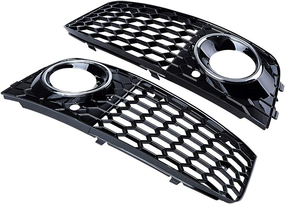 Glossy Front Bumper Fog Light Mesh Grille Pack of 2 F3160