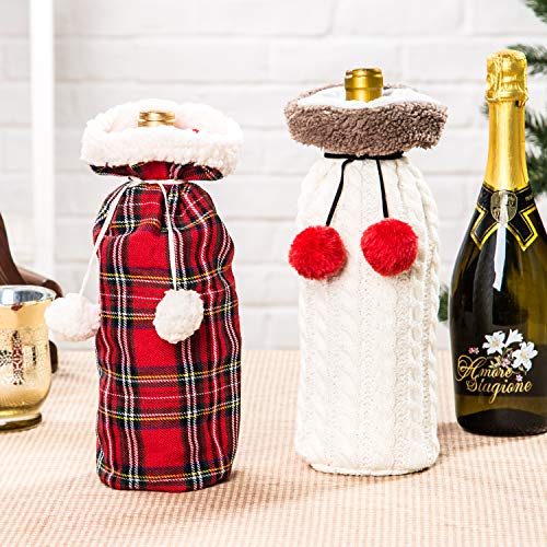Christmas Wine Bottle Covers Polyester 2 Pack H914