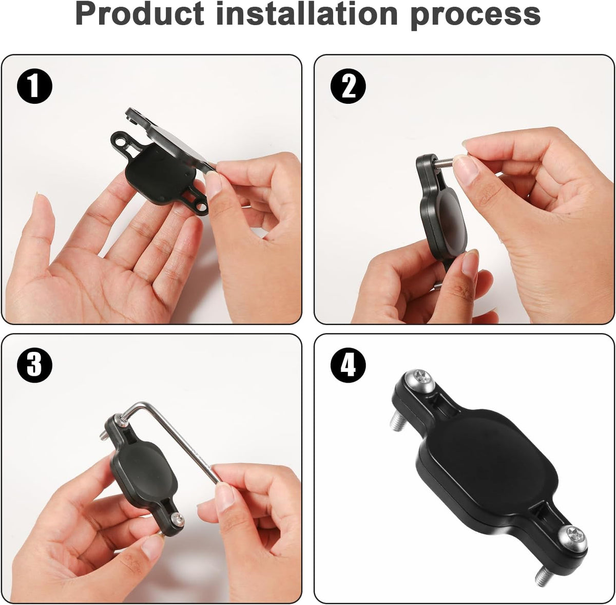 Black Bike GPS Tracker Holder for Airtag Z35649
