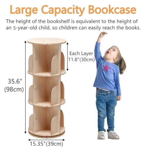 2 Tier 360° Rotating Shelves Bookshelf X365431