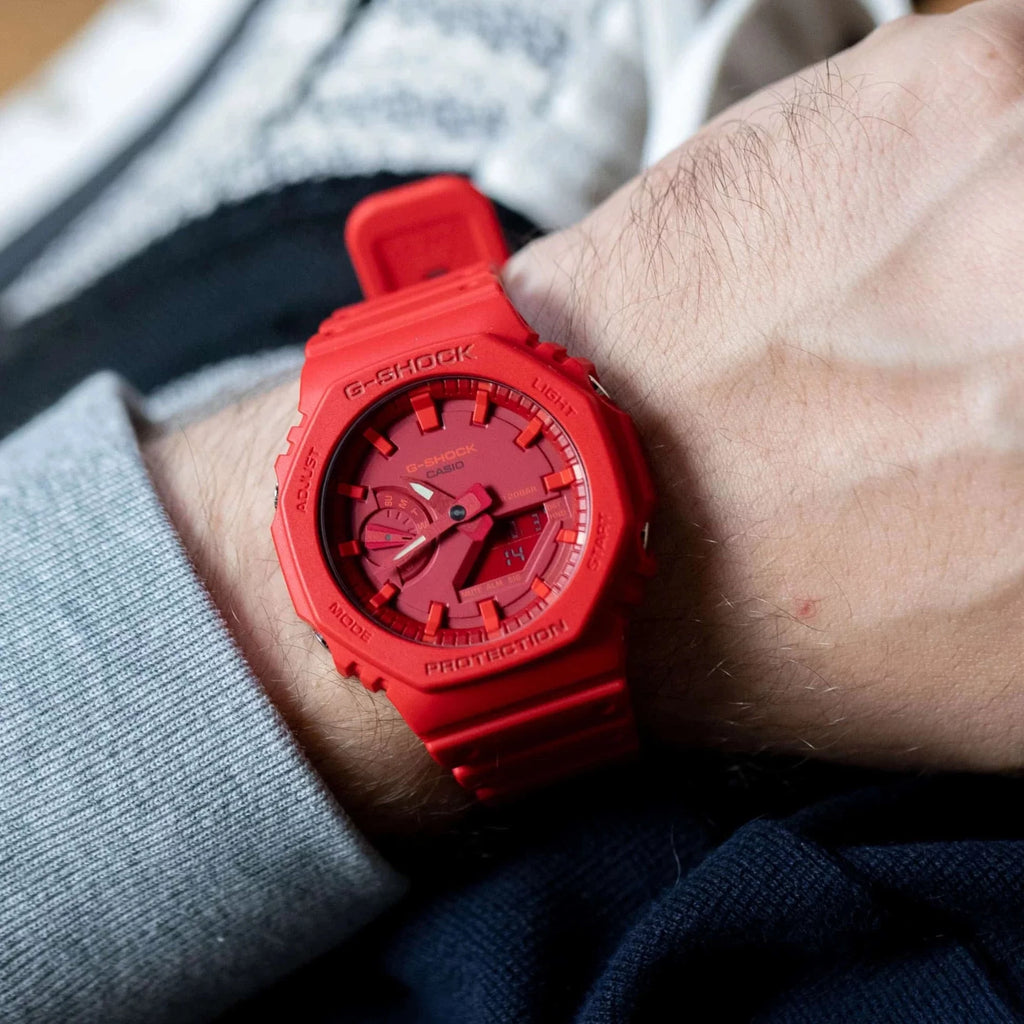 Red Dial Analog-Digital Quartz Men's Watch S907