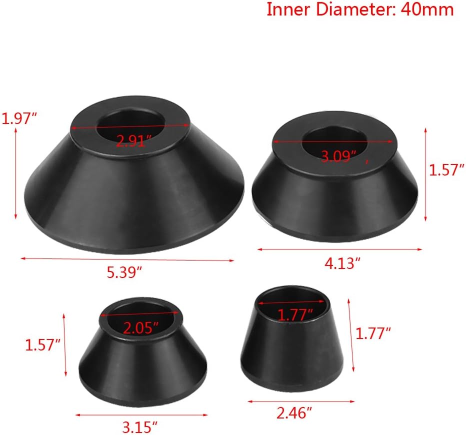 Wheel Balancer Cone Set, 4 Pieces Carbon Steel, 1.77-5.39 Inches W57813