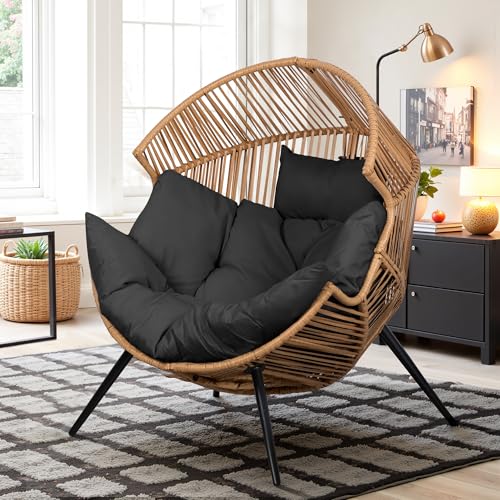 Oversized PE Rattan Wicker Egg Chair with Cushion P2051