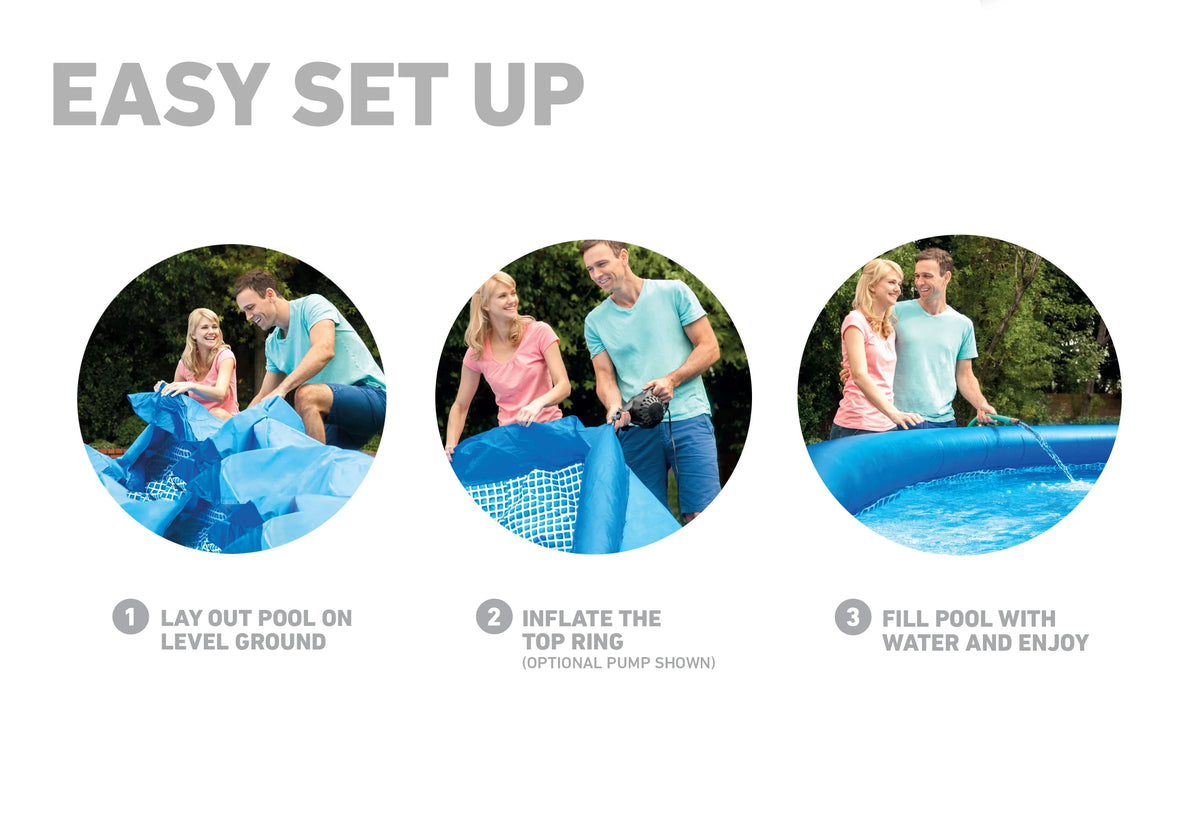 10ft x 30in Inflatable Round Swimming Pool & Pump F71060