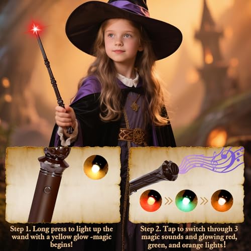 Light Up Magic Wand with Sounds & 4 Color Lights 4PCS N88970