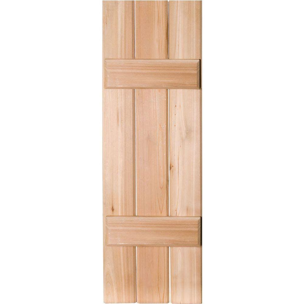 12x22 x 60x22 Real Wood Cedar Board-n-Batten Shutters (Per Pair), Unfinished S106345