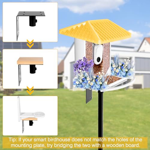 Black 79 Inch Heavy Duty Bird Feeder Pole with 2-Hooks and Metal Squirrel Baffle Z455499