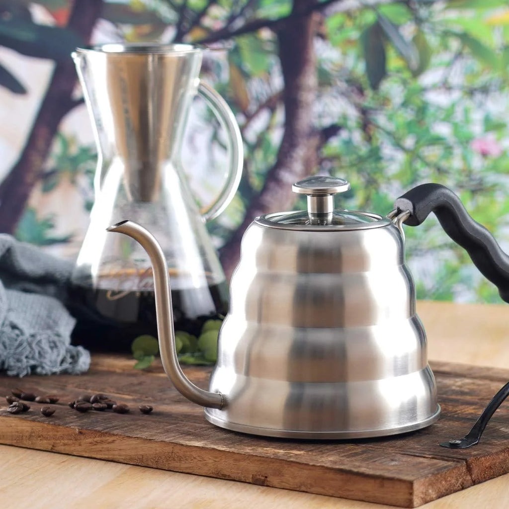 40 Fl Oz Stainless Steel Gooseneck Pour Over Kettle with Thermometer Q20459