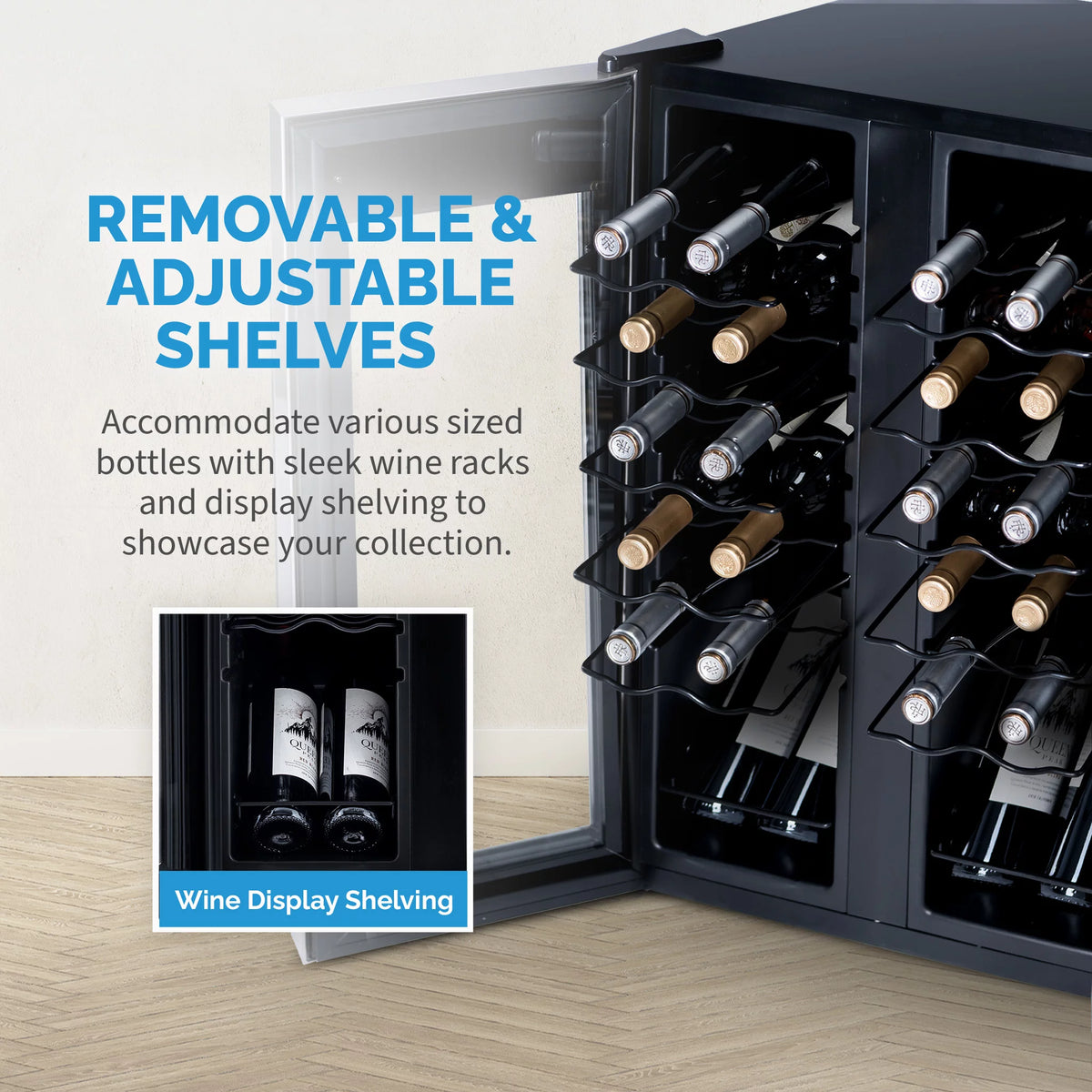 24 Bottle Dual Temperature Zone Wine Cooler Refrigerator O2789