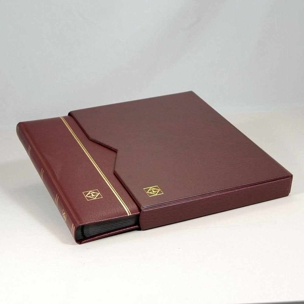 A4 32 Black pages Padded Leather Cover Stockbook with Case P69722