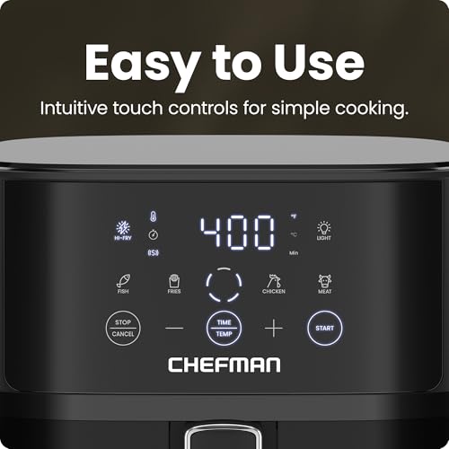6 QT Compact Air Fryer with Touchscreen Controls and Nonstick Basket G6853