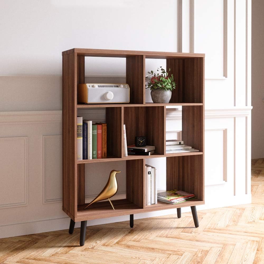 Light Gray 7 Cube Bookshelf Y416743