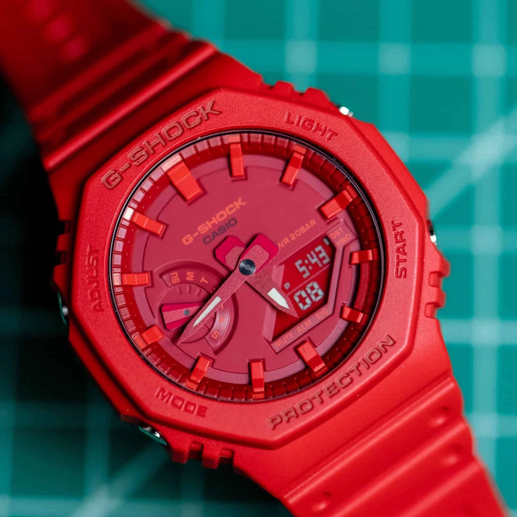 Red Dial Analog-Digital Quartz Men's Watch S907
