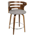 Set of 2 Brown Walnut Wood Barstools B7104
